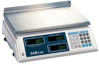 CAS CORP, SCALE, PRICE COMPUTING SCALE, VFD DISPLAY, 999 PLU. NOTE ON ORDER EITHER 30 OR 60 LB CAPACITY
